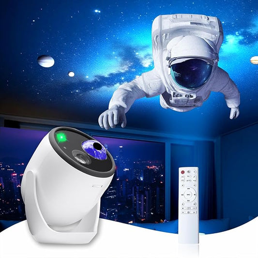 3D Projector ,Galaxy Light Projector & Home Planetarium Projector, Astronaut Galaxy Projector Nightlight with 90 Scenes, 200 Dynamic Effects & Optical Lenses for Starry Sky Room Decor