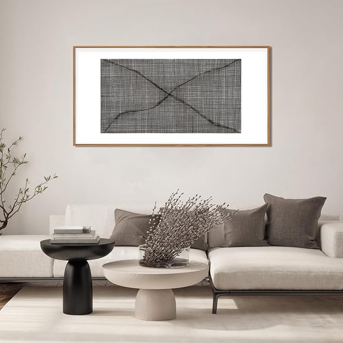 Abstract Line Framed Canvas Wall Art Set,Minimalist Black and White Wall Decor,Neutral Geometric Print,Modern Illustration Mid Century Boho Artwork for Living Room,Bedroom-20 x40