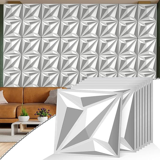 33 Pack 3D Wall Panels Peel and Stick Accent Wall Panels (Chalk)