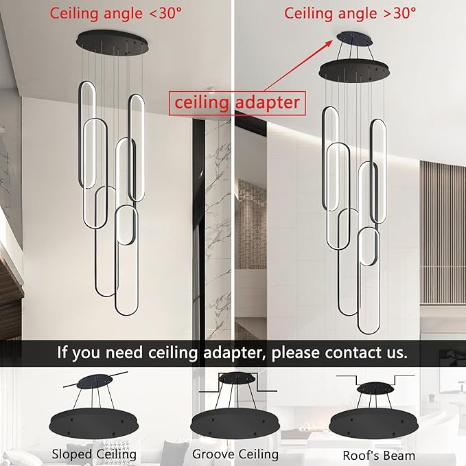 Modern LED Chandeliers for Foyer Entryway High Ceiling Long Staircase Chandeliers Dimmable Dimmable Flush Mount High Villa Foyer 2700k-6000k