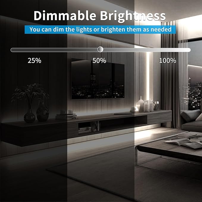 16.4ft COB LED Strip Lights 6000K White Dimmable DC 24V Flexible LED Tape Light for Bedroom, with Remote and app Control LED Light Strip,for DIY Home Decoration