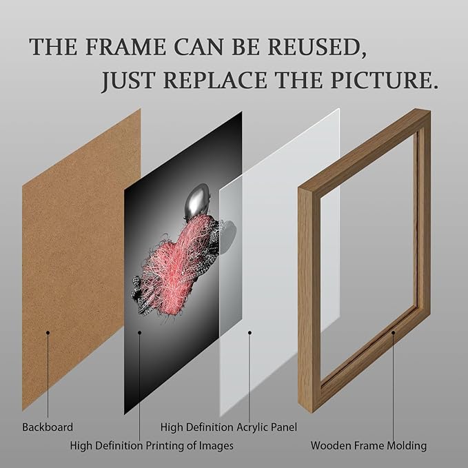 3Pcs Wood Framed 3D Couple Wall Art Poster Modern Decoration Prints Love Images Reusable Gallery Artwork Black and White Metal Style Romantic Hanging Painting Suitable 12x16 inch