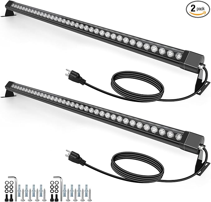 LED Wall Washer Lights Bar 2 Pack,72W 5000K Daylight White Outdoor Wall Wash Lighting,4ft IP67 Waterproof Linear Led Wall Washer Light for Garden,Backyard,Building,Courtyard Exterio Landscape Lighting