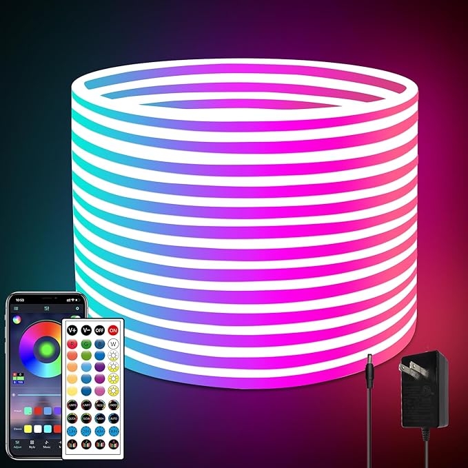 66ft Waterproof LED Strip Lights with Remote,Color Changing Music Sync App Control LED Lights for Bedroom, Living Room, Dorms, Room Décor