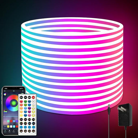 66ft Waterproof LED Strip Lights with Remote,Color Changing Music Sync App Control LED Lights for Bedroom, Living Room, Dorms, Room Décor