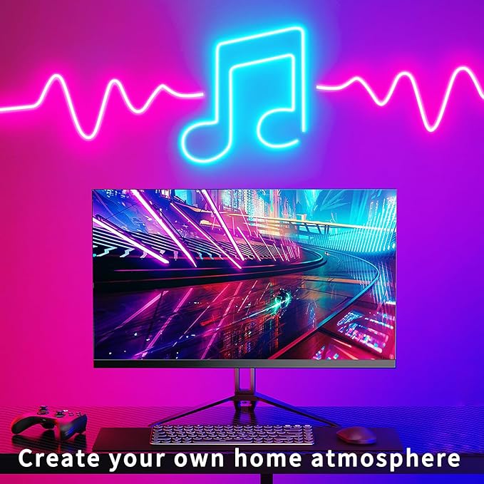 66ft Waterproof LED Strip Lights with Remote,Color Changing Music Sync App Control LED Lights for Bedroom, Living Room, Dorms, Room Décor