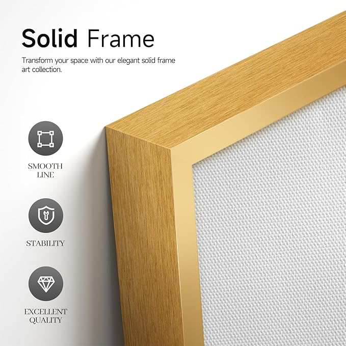 Large Floral Wall Art for Living Room, Gold Framed Orange White Flower Canvas Painting Prints Artwork, Modern Elegant Country Watercolor Flowers Picture for Bedroom Hallway Office Wall Decor, 20x40 In