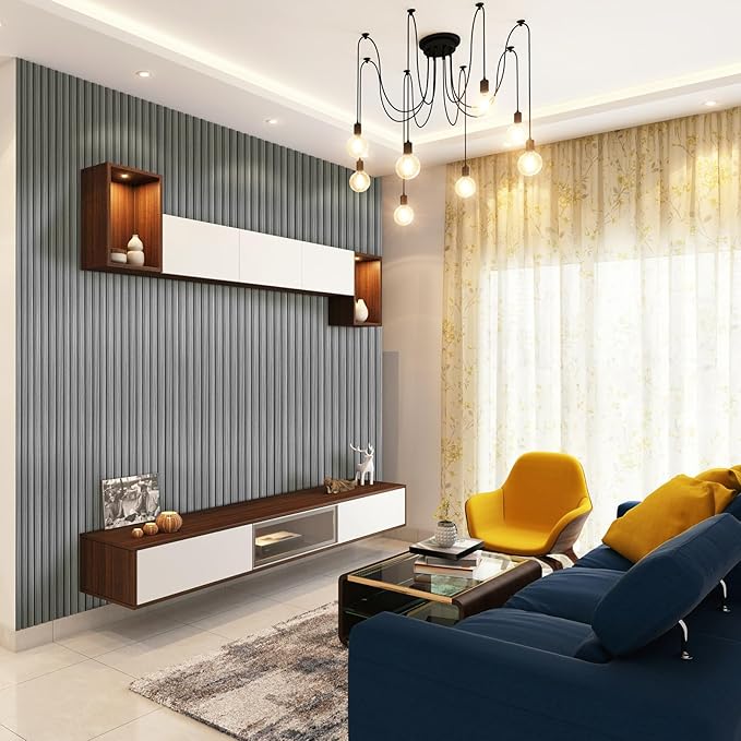 Art3d Slat Wall Panels, WPC Soundproof 3D Wall Paneling for Interior Wall Decor, TV Background, 8-Pack 96 x 6 in. Gray Oak