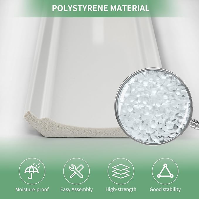 10-Pack Crown Molding Polystyrene Decorative Ceiling Crowning Molding Trim for Home Decor, 40Ft in Total Length