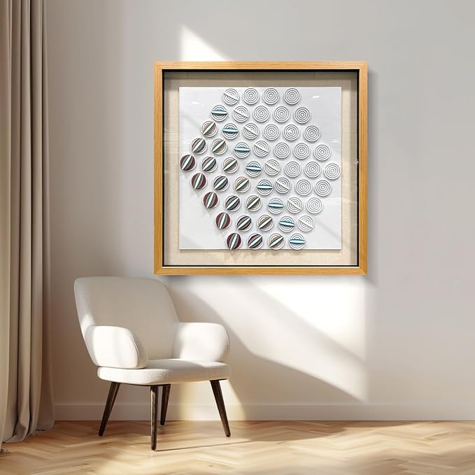 LIUZEYUE - Modern 3D relief artwork living room office room wall decoration 43.3"x43.3" blue+orange+white