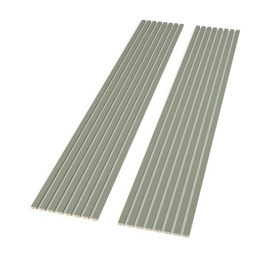 Alamosa Acoustic Paneling - 106' x 12.6' Soundproof 3D Slat Panels (Set of 20) in Green with White Base