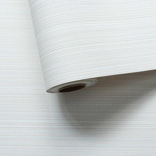 20.8" x 196.8" Grasscloth Peel and Stick Wallpaper, Whinte Neutral Textured Wallpaper for Bedroom Bathroom Office Self-Adhesive Thick Fabric Wall Paper