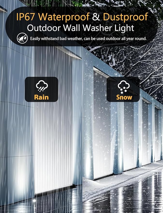 72W 7920LM Super Bright LED Wall Washer Light Bar, 6000K Daylight White, IP67 Waterproof Heavy-Duty Outdoor Wall Washer Lights for Building, Landscape, Yard, Church Lighting (40 Inch, 120V)