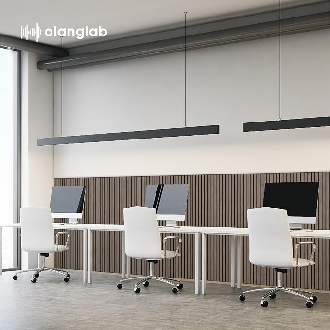 Olanglab Wood Veneer Acoustic Wall Panels 6 Pack, 23.6"×47.2" Sound Absorbing Wall Panels for Interior Wall Decor, Dark Walnut