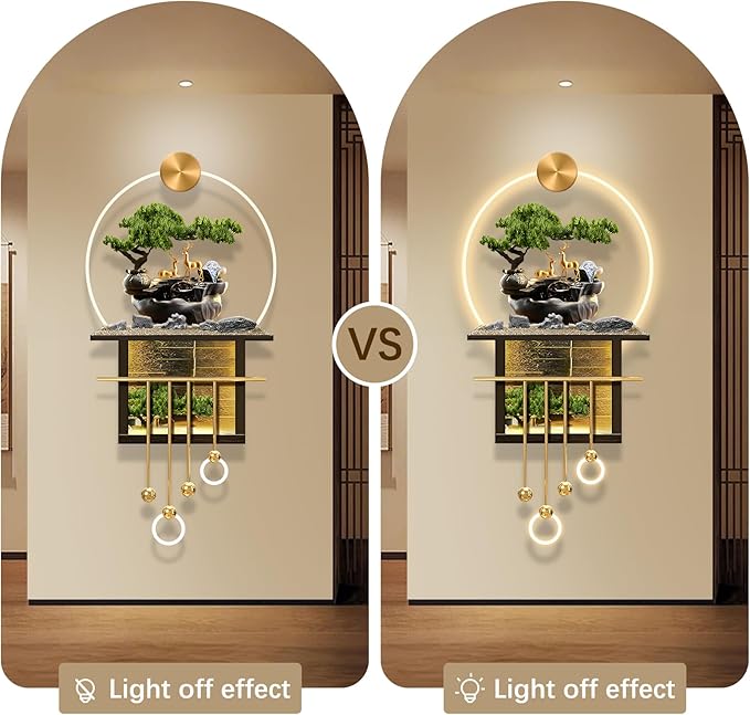 3D LED Wall Art Decor Creative Landscape Sculpture with LED Lights Modern Home Decorative Wall Lamp Large Decorative Painting for Home Entrance Hallway Bedroom(Stylle D,23.62x53.54in)