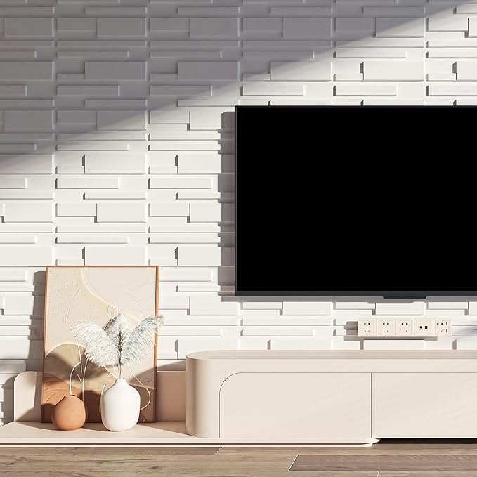 Art3d 20 Pack Decorative 3D Wall Panels, 19 Sq.Feet PVC Interior Wall Décor, 11.8"x11.8", White