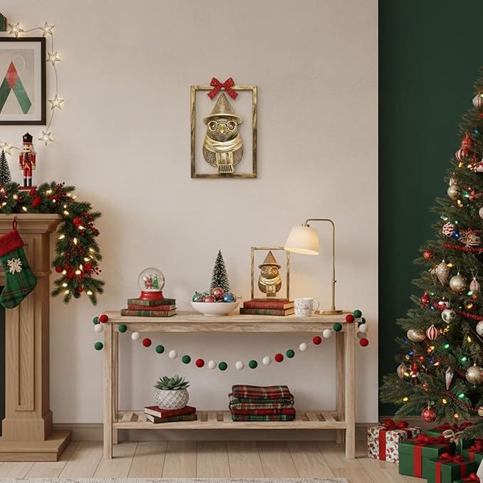 Newinhome Animal Heads Wall Decor (Includes Metal Frame) Resin Animals Sculptures Head Wall Hanging Decoration Gold vintage Wall Sculpture for Living Room Bedroom Office (Penguin)