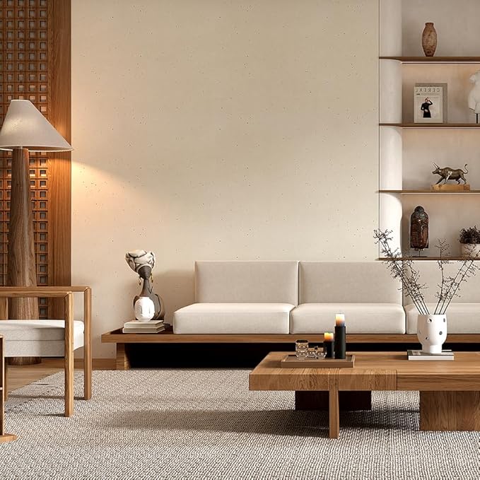 Matte White Grasscloth Textured Wallpaper Natural&Neutral&Handmade Style Thick Peel and Stick Removable for Bedroom,Office,Cabinet(16.5”x236.2”)(Herbaceous Coffee&Silver Powder) M12