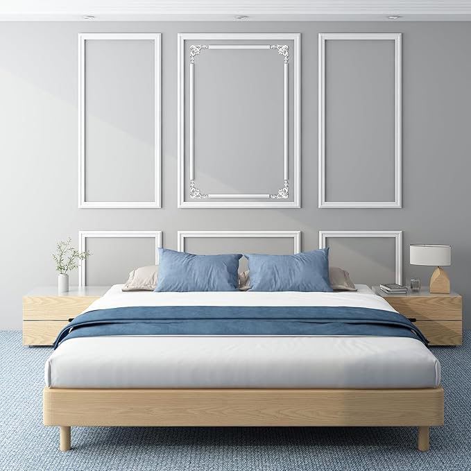 OUZUGIE Peel and Stick Wall Molding Kit Pre-Cut Wainscoting Panels for Easy DIY Interior Wall Decor & Accent Walls