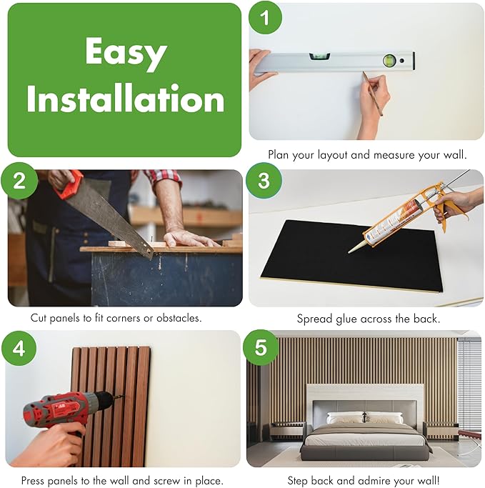 Art3d 4-Pack 12" x 93" Soundproof Wood Slat Panels, 31 sq.ft Acoustic Wall Panels, 3D Wall Panels with Wood Slat Design, Decorative Wood Wall Panel for Accent Walls-Oak