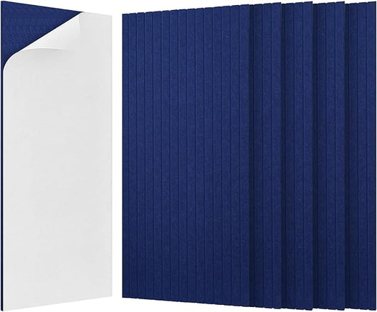 10 Pack Large Acoustic Panels,47.2" X 23.6" Acoustical Wall Panel,Self-Adhesive Sound Proof Panel for Office, Decorative Soundproof Wall Panels for Home Studio (NAVY BLUE)