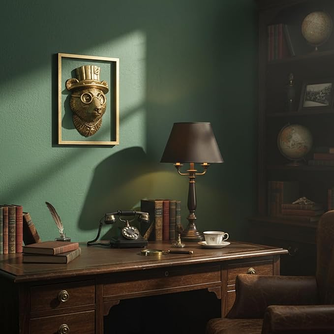 Animal Heads Wall Decor (Includes Metal Frame) Resin Animals Sculptures Head Wall Hanging Decoration Gold vintage Wall Sculpture for Living Room Bedroom Office(Panda)