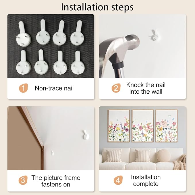 CHDITB Watercolor Floral Framed Wall Art, Colorful Botanical Flowers Wall Decor, Pastel Flower Artwork Minimalist Wildflower Painting, Modern home Art Prints for Living Room, Bedroom, Office 24"x36"x3