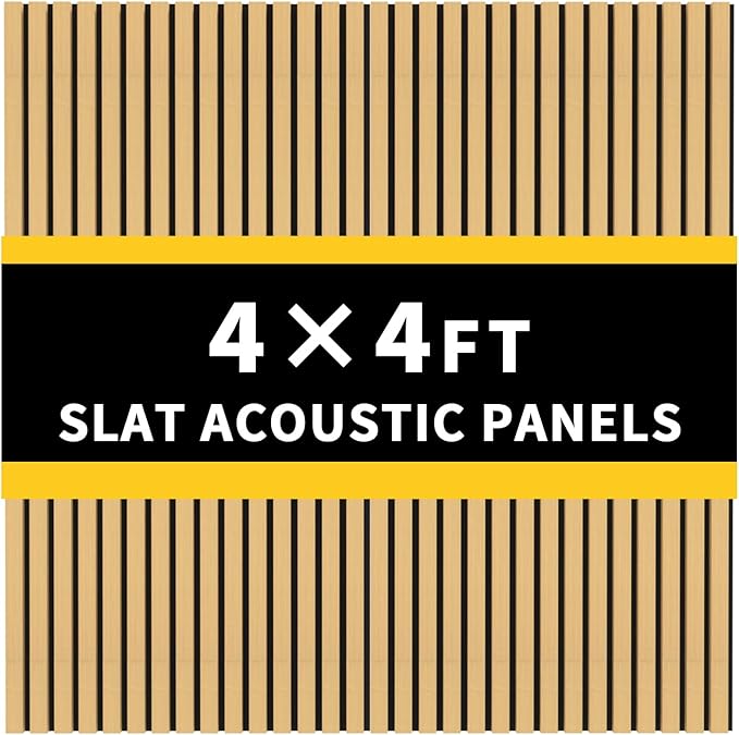 2 PCS Wooden slats Sound-Absorbing Panels, 3D Groove Wood Grain Sound Absorbing Panels, Stylish Decoration, Significant Noise Reduction Effect, Suitable for Walls and Ceilings (White Elm)