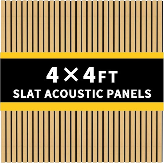 2 PCS Wooden slats Sound-Absorbing Panels, 3D Groove Wood Grain Sound Absorbing Panels, Stylish Decoration, Significant Noise Reduction Effect, Suitable for Walls and Ceilings (White Elm)