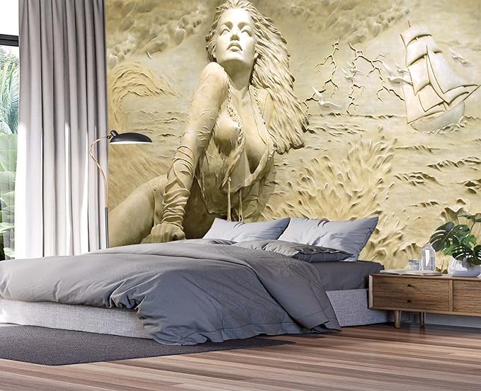 Cliouar-Wall Mural Wallpaper for Bedroom Living Room - 3D Decoration Sculpture Art 155" x 103" (Not Self-Adhesive)
