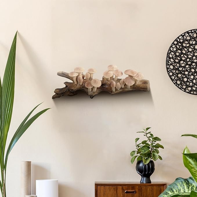 Barydat Resin Mushroom Decor Cottagecore Mushroom Wall Decor Vintage Wall Hanging Sculpture Vintage Farmhouse Hanging for Home Bedroom Living Room Birthday Gift