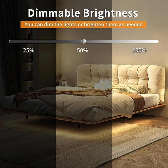 16.4ft COB LED Light Strip 3000K Warm White Dimmable DC 24V Flexible LED Tape Light for Bedroom, with Remote and app Control LED Strip Lights,for DIY Decoration