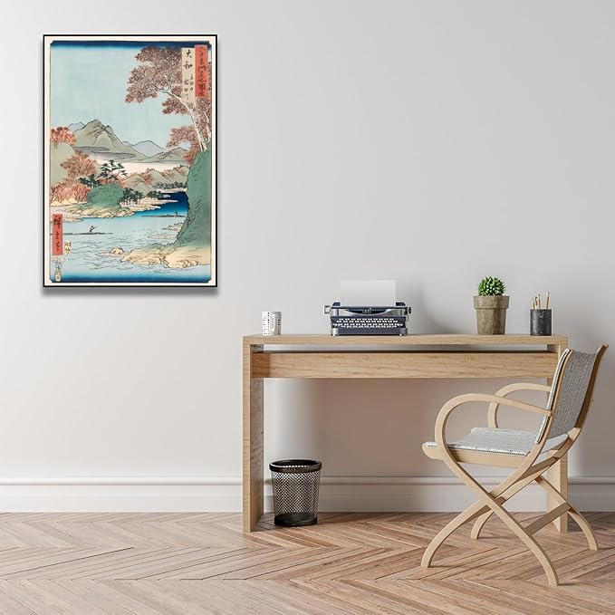 OKRA Utagawa Hiroshige Canvas Wall Art - Tatsuta Mountain And Tatsuta River Poster - Hiroshige Woodcut Prints Landscape Painting Traditional Japanese Wall Decor Unframed