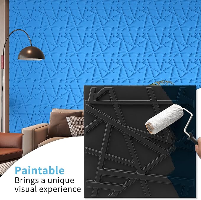 Art3d 20 Pack Decorative 3D Wall Panels, 19 Sq.Feet PVC Interior Wall Décor, 11.8"x11.8", Black