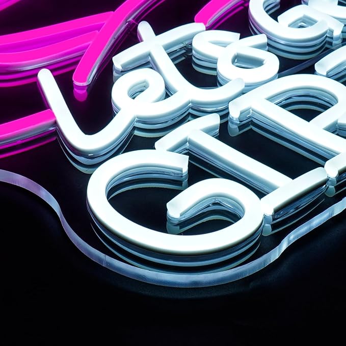 Lucunstar Let's Go Girls Neon Sign Wall Art Neon Lights with USB Cowgirl Hat LED Sign Neon Signs for Wall Decor Neon Rope Light for Party Bedroom Girl's Room LED Lights Birthday Neon Light Sign