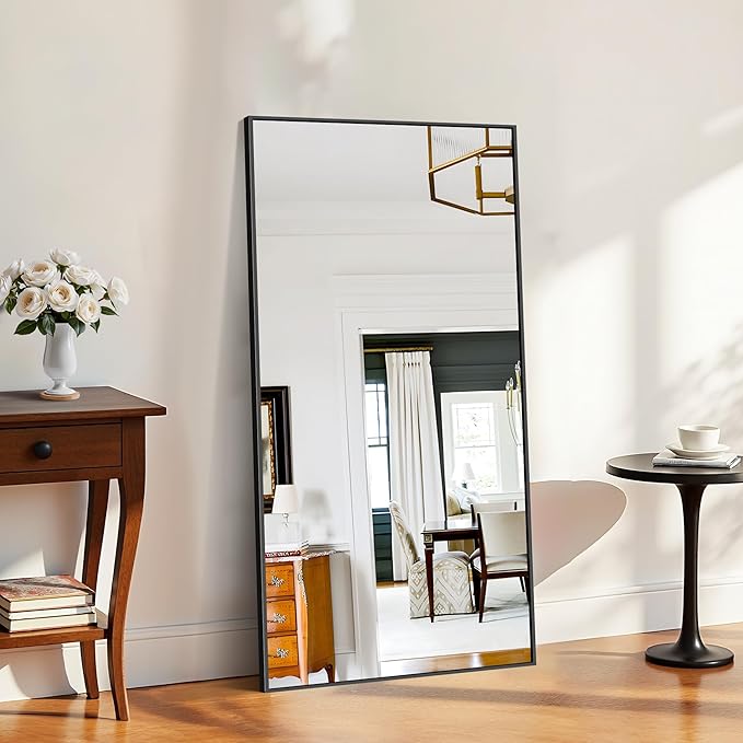 KOCUUY Bathroom Mirror, 30x60 Inch Large Black Mirrors for Wall, Rectangle Long Vanity Mirror with Aluminum Frame Modern Home Decor for Bathroom, Living Room, Entryway, Hang Horizontal/Vertical