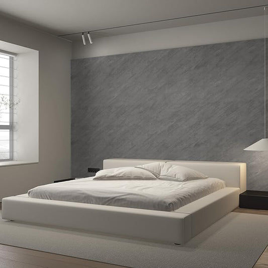 48"×79" Extra Wide Thick Grey Concrete Cement Wallpaper Peel and Stick (Sample) 3D Industrial Vinyl Matte Textured Removable Gray Concrete Contact Paper for Countertop Gym Office's Walls