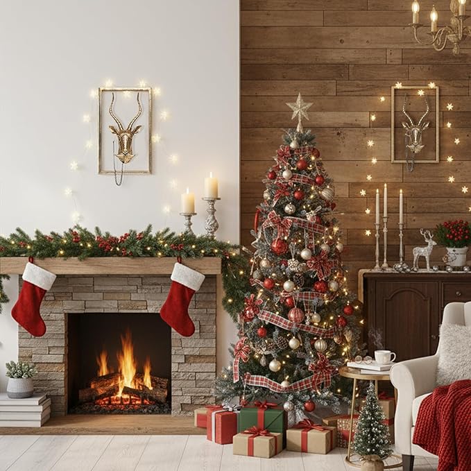 Newinhome Animal Heads Wall Decor (Includes Metal Frame) Resin Animals Sculptures Head Wall Hanging Decoration Gold vintage Wall Sculpture for Living Room Bedroom Office(Antelope)