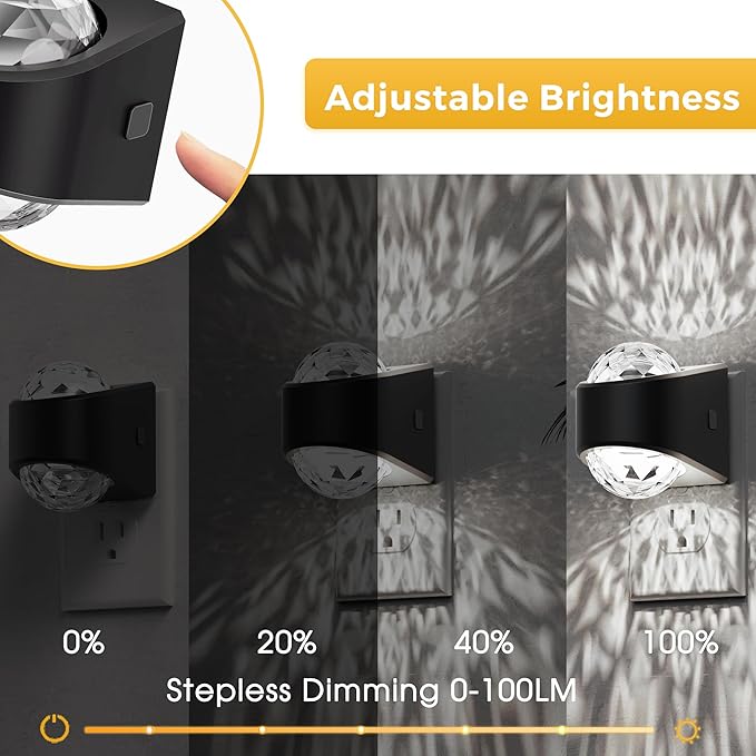 L LOHAS LED Night Lights Plug into Wall, Projector Night Light with Dusk to Dawn Sensor,5000K Daylight White Nightlight for Kids Playroom Home Theater Party