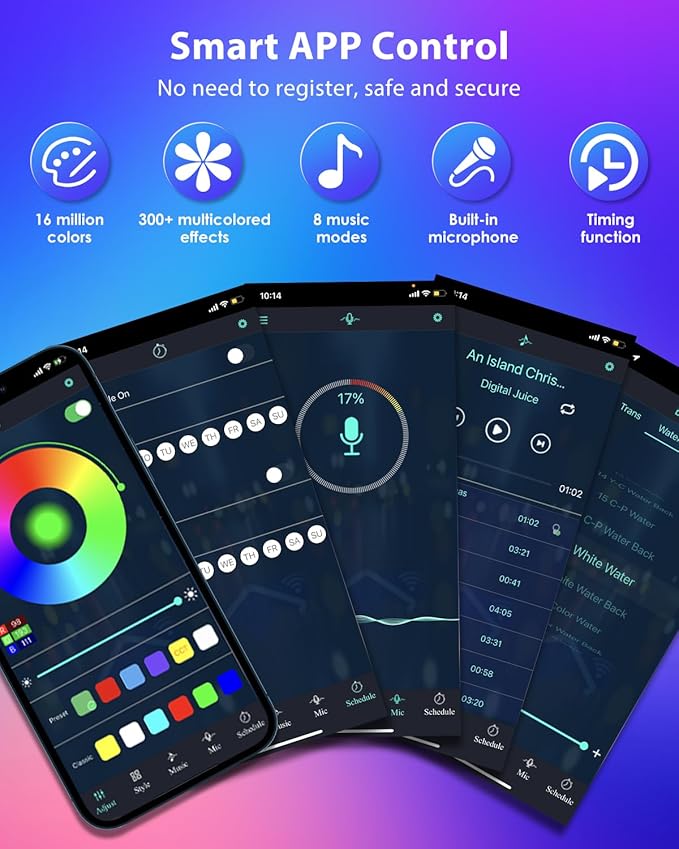 2PCS RGB Floor Lamp, Bluetooth APP and Remote Control 65" Smart Modern Standing Lamp Music Sync 16 Million DIY Colors Changing LED Floor Lamp with Heavy Base