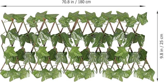 BESPORTBLE Expandable Artificial Trellis Privacy Fence with Realistic Green Leaves Outdoor Garden and Balcony Screen Protector Weather-Resistant Decorative Wall Panel for Courtyard and Patio