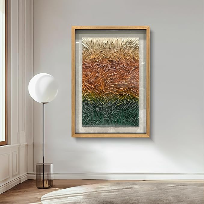 BrightA Textured Colorful Wall Art Handmade Leather Large Artwork Large Wall Art for Living Room Bedroom Hallway Wall Decor 39.4"x59"