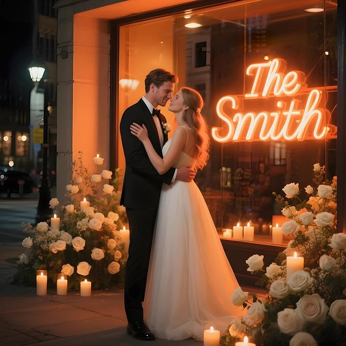 Neon Signs for Wall Decor Custom Neon Led Sign Personalized for Bedroom Customizable Light Up Neon Name Sign Wedding Birthday Business Bar Christmas Decorations Customized Gift