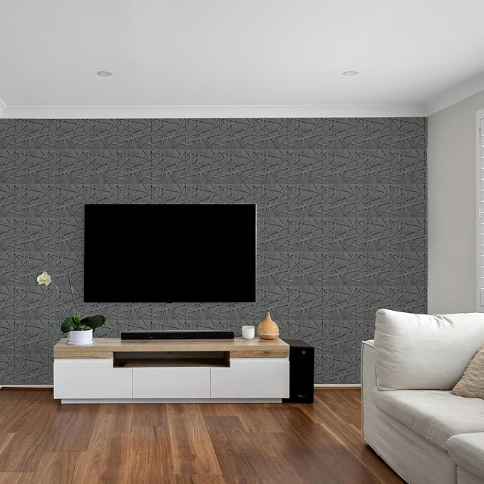 33 Pack 3D Wall Panels for Interior Wall Decor, 12''x12'' Brushed Silver Accent Textured Wall Panels, Wall Covering Panles for Living Room, Gaming Room, TV Background, Cover 32 Sq.Ft