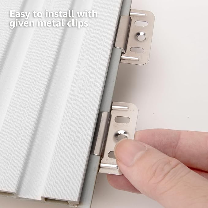 Art3d Slat Wall Panels, WPC Soundproof 3D Wall Paneling for Interior Wall Decor, TV Background, 8-Pack 96 x 6 in. Off-White