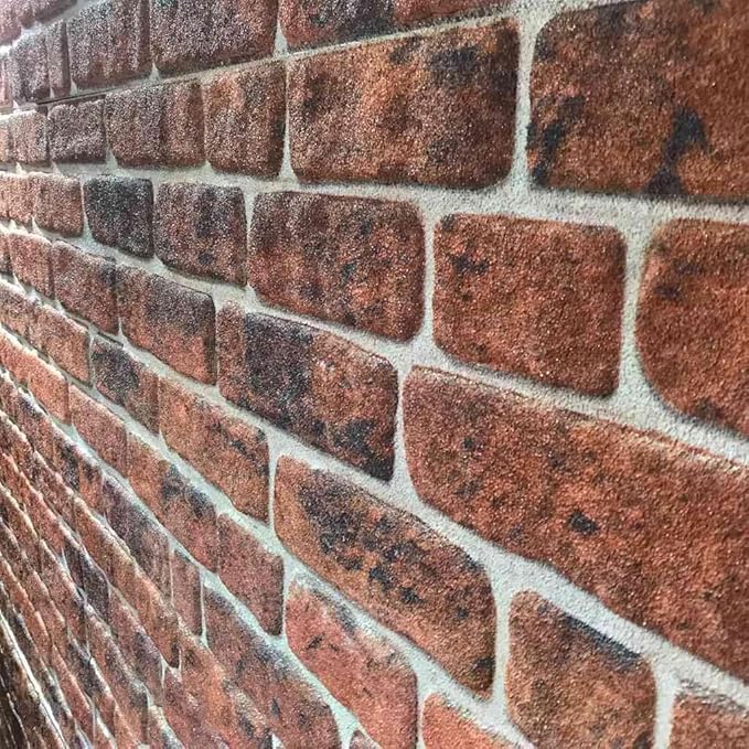 3D Wall Panels with Dark Brown Brick Design 10 pcs EPS 147197