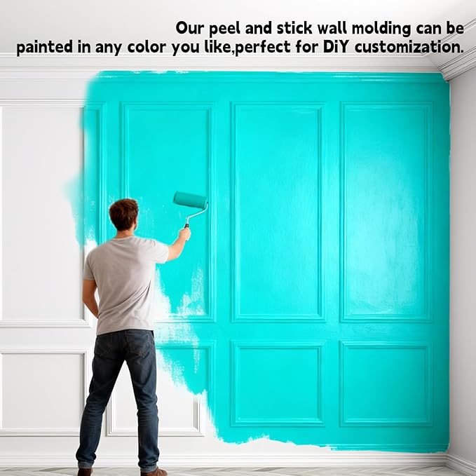 3 Set Peel and Stick Wall Molding Kit, Pre-Made Accent Molding, Premium Pre-Made Wainscoting Panels for Instant Accent Walls, Easy Install Wall Decor for Office Home Bedroom Living Room