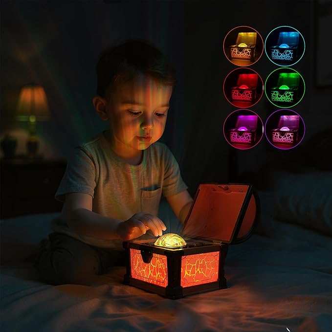 L LOHAS LED Galaxy Projector Night Light, Galaxy & Northern Lights Effect with 8 Colors, Cool Pirate Treasure Nightlight with Timer & Remote Control, for Gifts Kids Girls Boys Bedroom