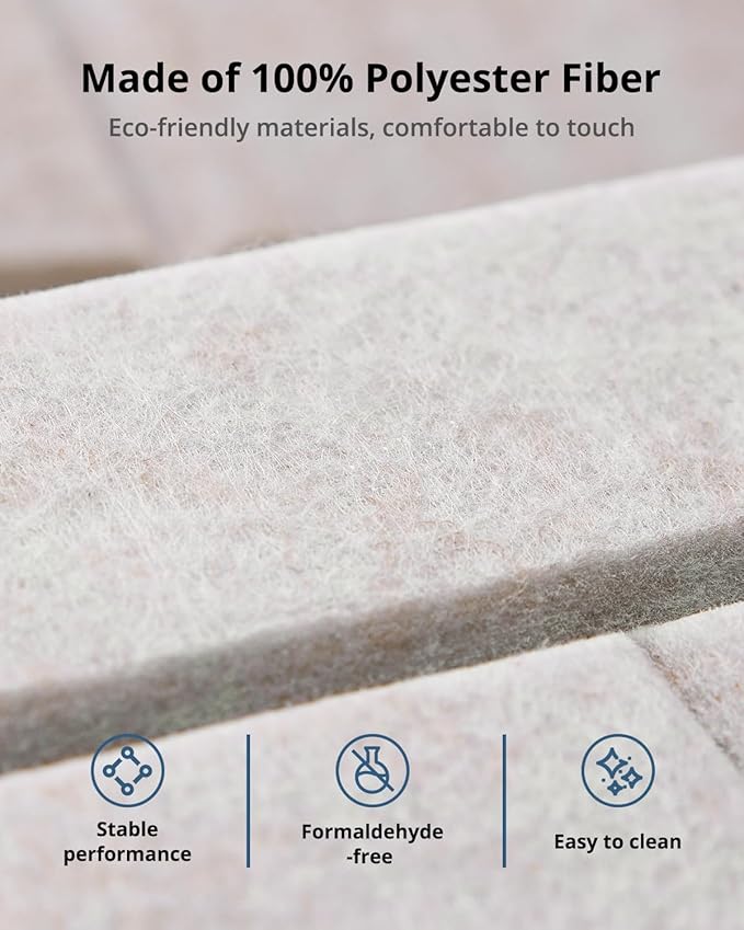 Acoustic Wall Panels, Brick Pattern Peel and Stick Sound Absorbing Panel for Ceiling, Door, Pared, 12 Pack 12"x12"x0.4", Beige Decorative Self Adhesive Wall Tiles for Recording Studio, Room