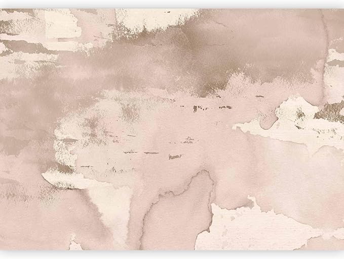 artgeist Wall Mural Concrete 96x69 in - Peel and Stick Self-Adhesive Wallpaper Removable Large Sticker Foil Wall Decor Print Picture Image Design Abstract Faux Stone Paint Stains Beige a-A-10180-a-a